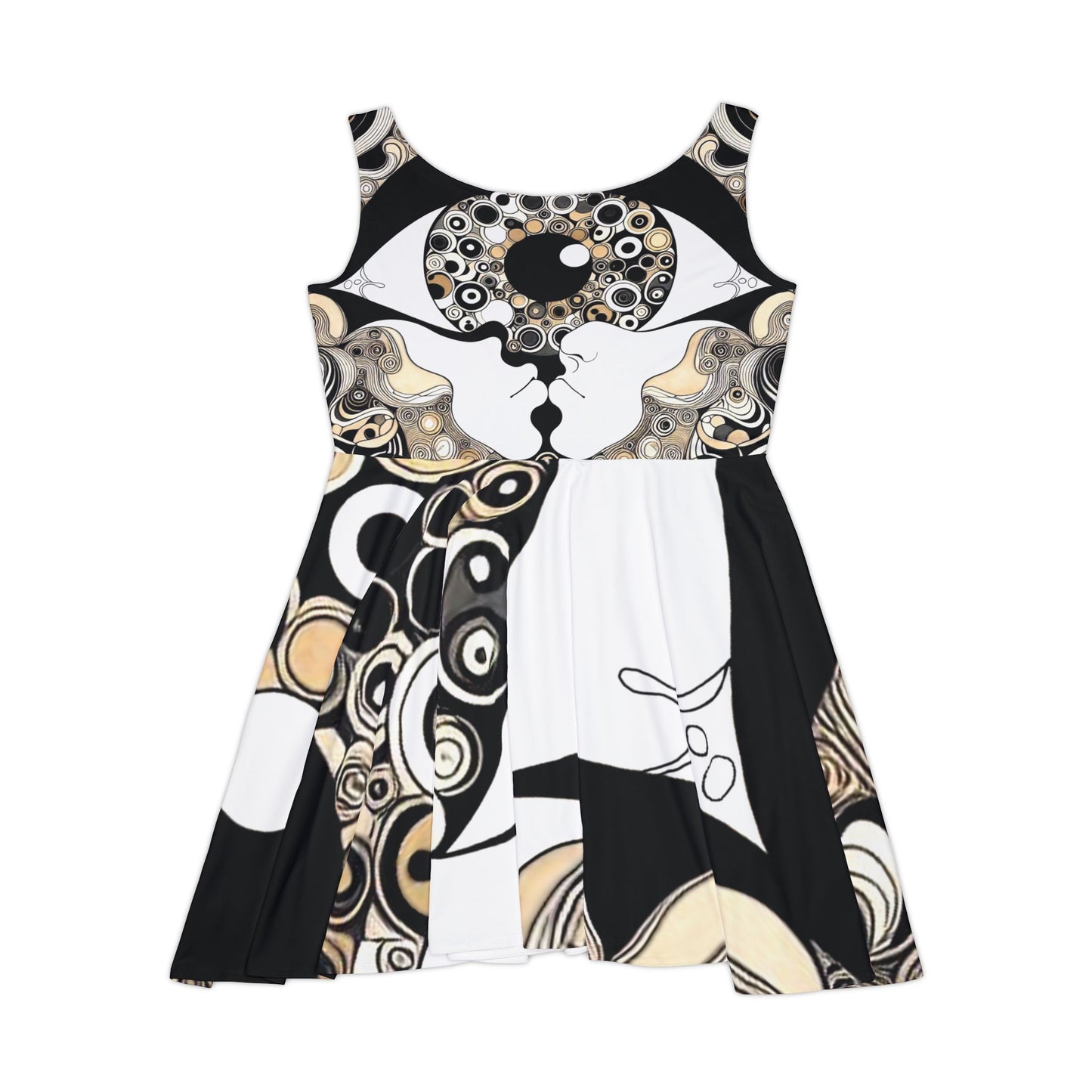 Abstract Love Women's Skater Dress - Chic & Playful Fashion