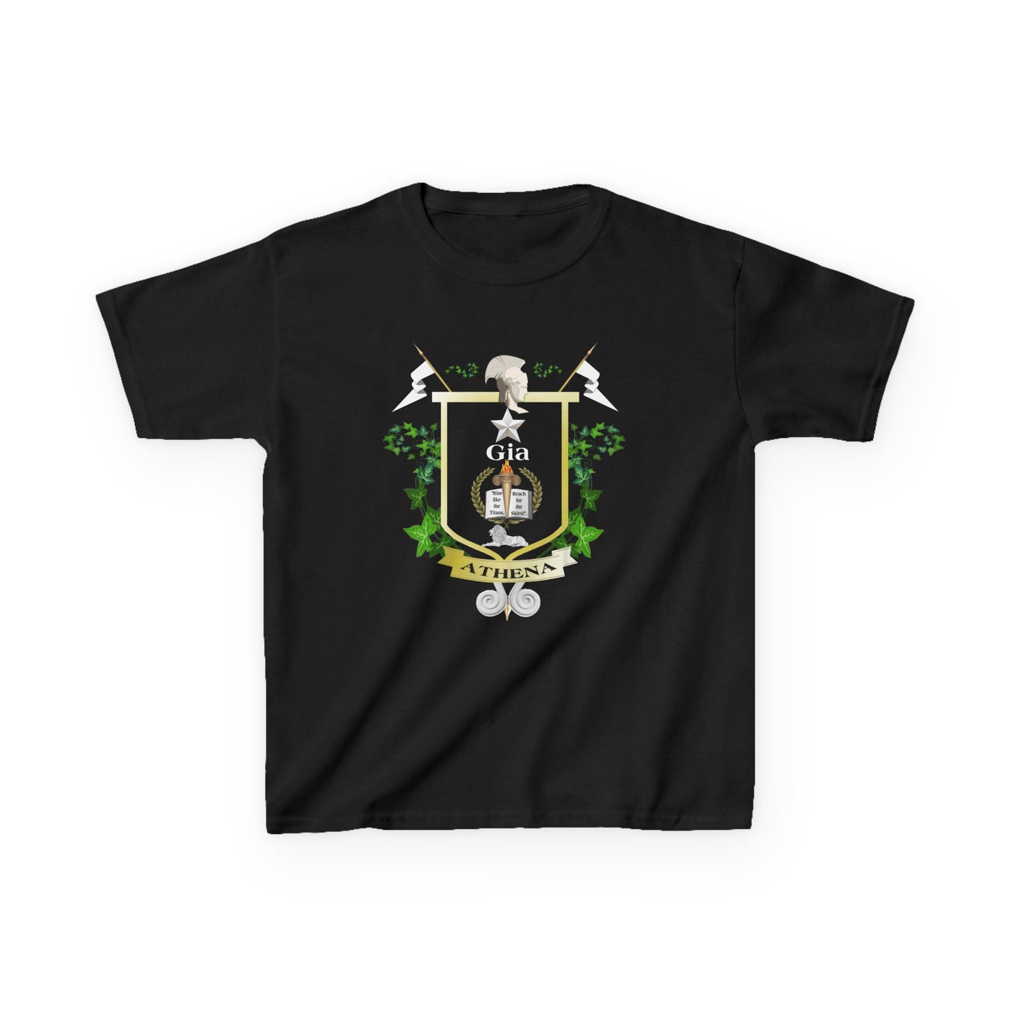 Gia__ __ Athena _Kids Heavy Cotton™ Tee - Custom Athena Shield Design
