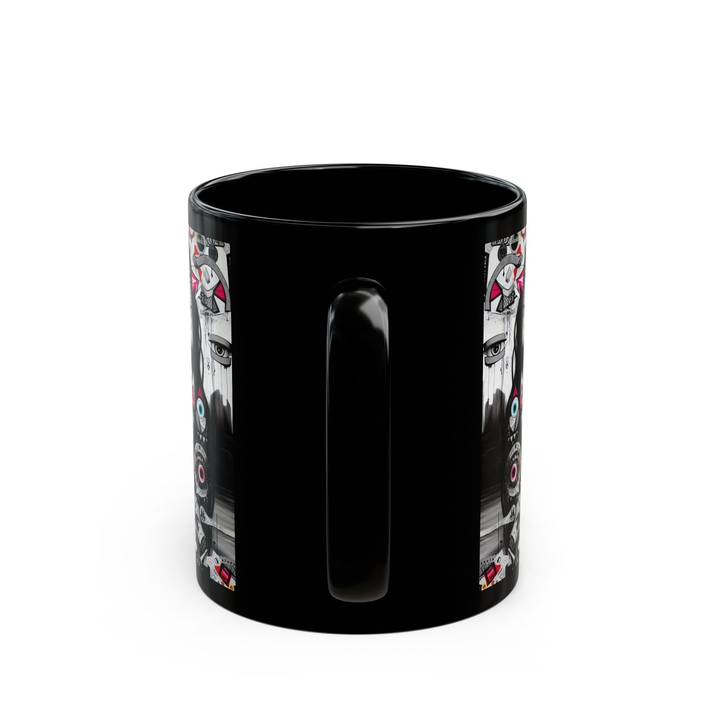 “Mona Lisa Smile, Evil Eye Stare, Morning Coffee Glare” – Classic art, modern attitude.