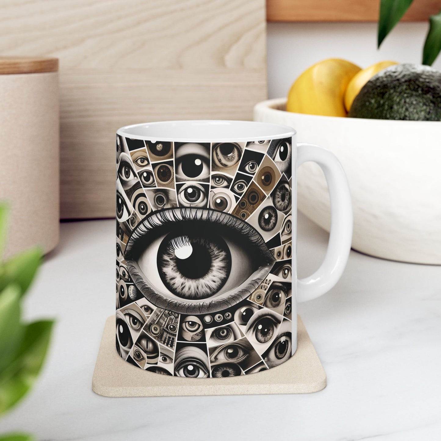 “Caffeinated Shade & Cubicle Spells” – Evil eye deflects drama so I can sip in peace.