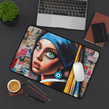 The Girl With The Evil Eye Earring - Desk Pad