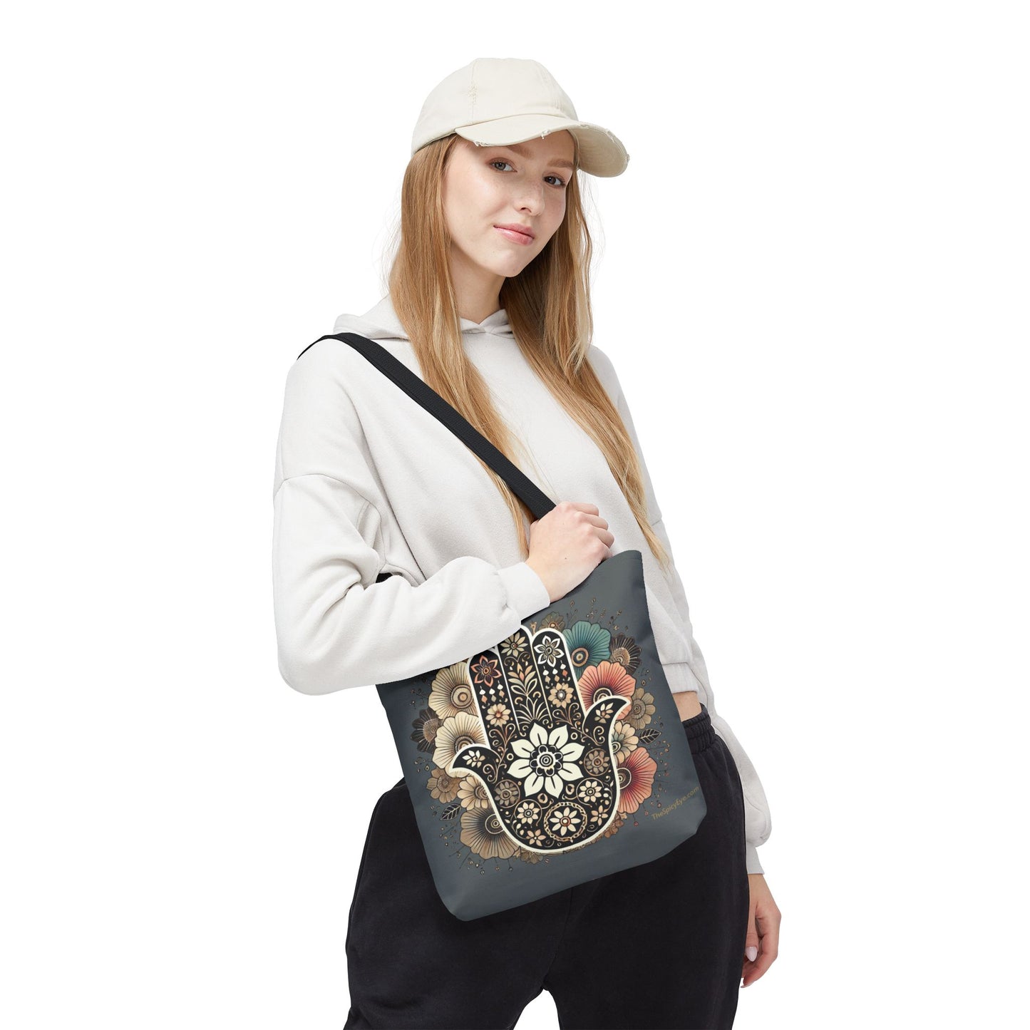 Boho Blossom Hamsa Tote
