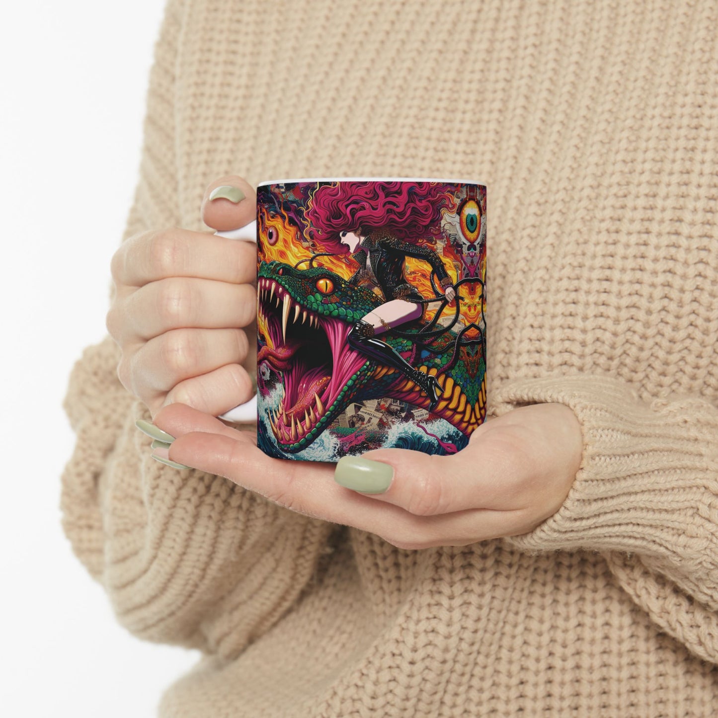 “Coffee, Chaos & Cold-Blooded Companions” – Evil eye handles curses; I handle the sass.
