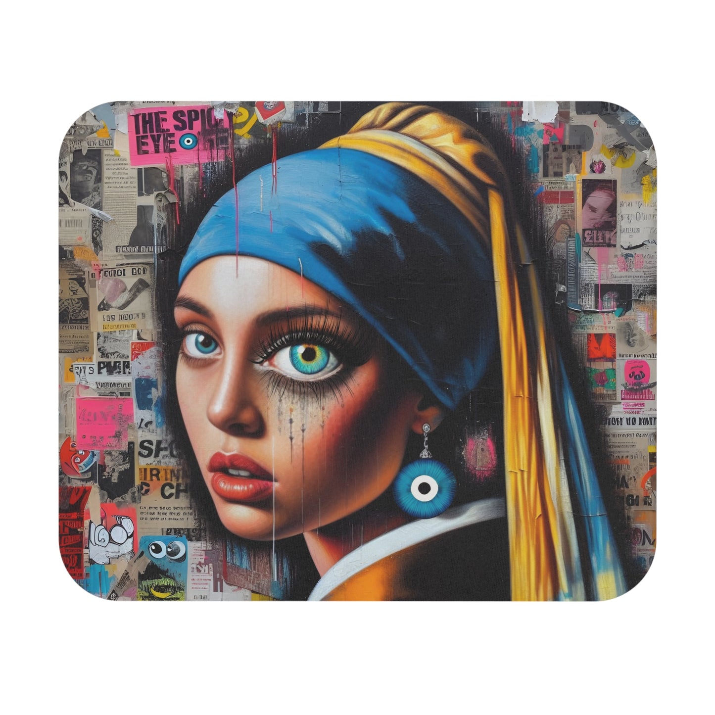 The Girl With The Evil Eye Earring - Mouse Pad
