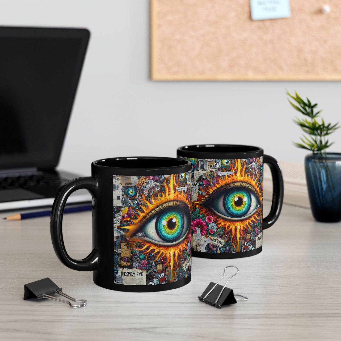 “Office Politics & Evil Eye Protection” – Sipping, judging, blocking negativity - black