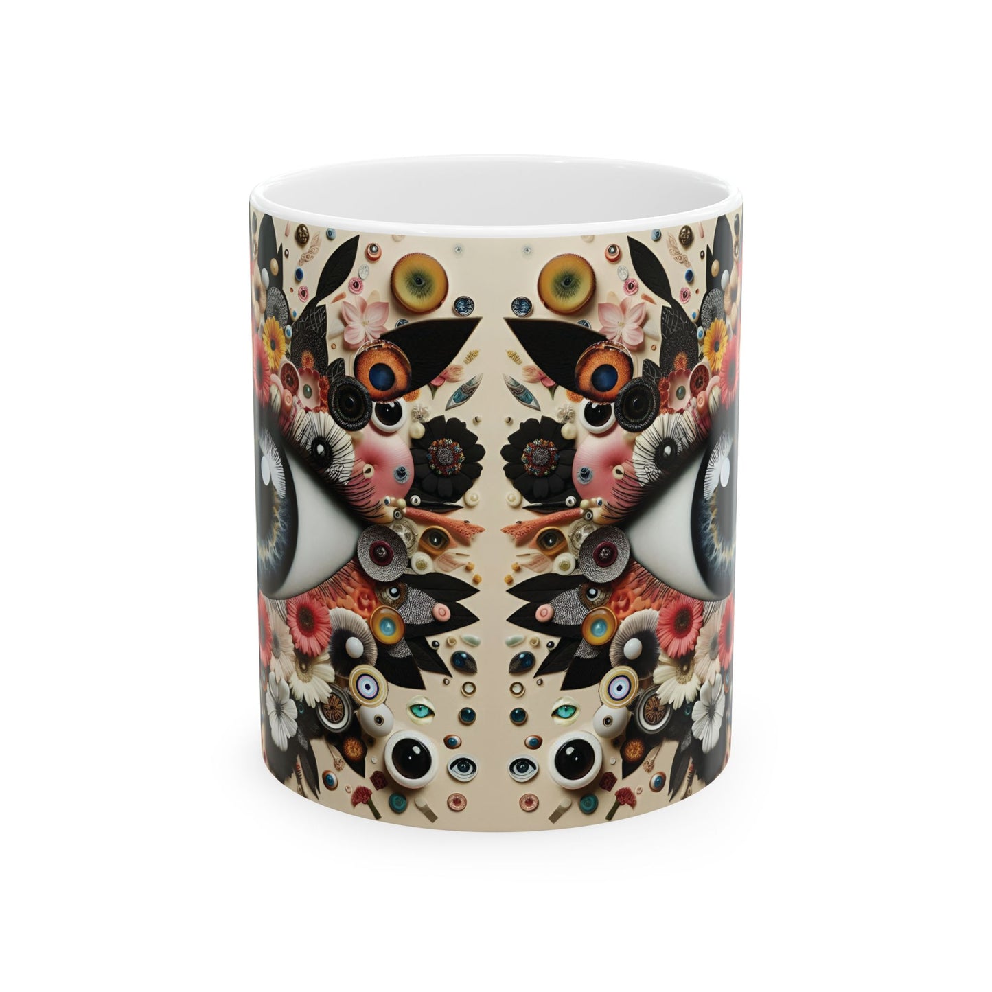 “Brewed Among Blooms & Bad Vibes Blockers” – Coffee in hand, evil eye on duty, patience nowhere.