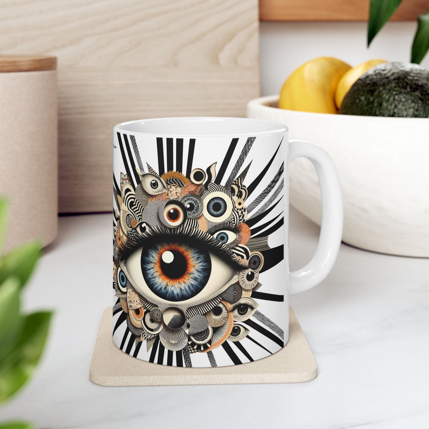 “Coffee First, Sarcasm Second, Evil Eye Always” – Morning mantra for open-plan survival. - White on White