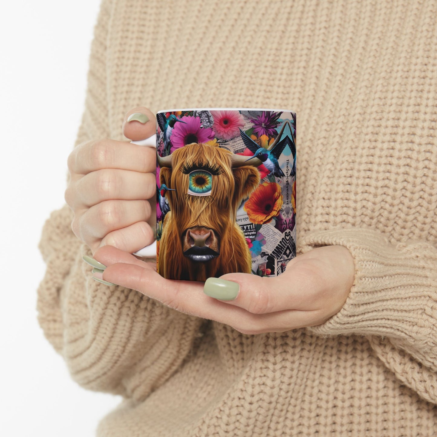 “Pasture Blooms, Evil Eye Glares, Morning Moo‑d” – Caffeine kicks in before kindness does.
