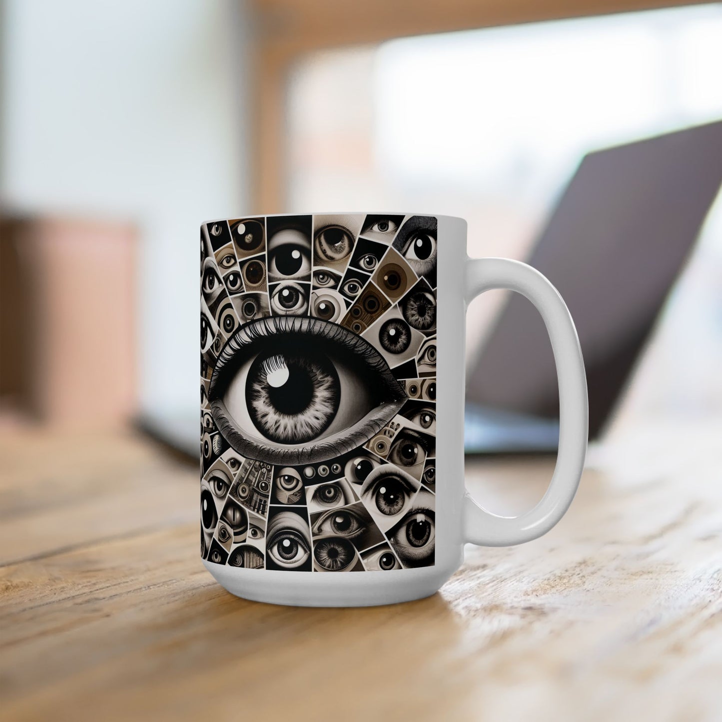 “Caffeinated Shade & Cubicle Spells” – Evil eye deflects drama so I can sip in peace.
