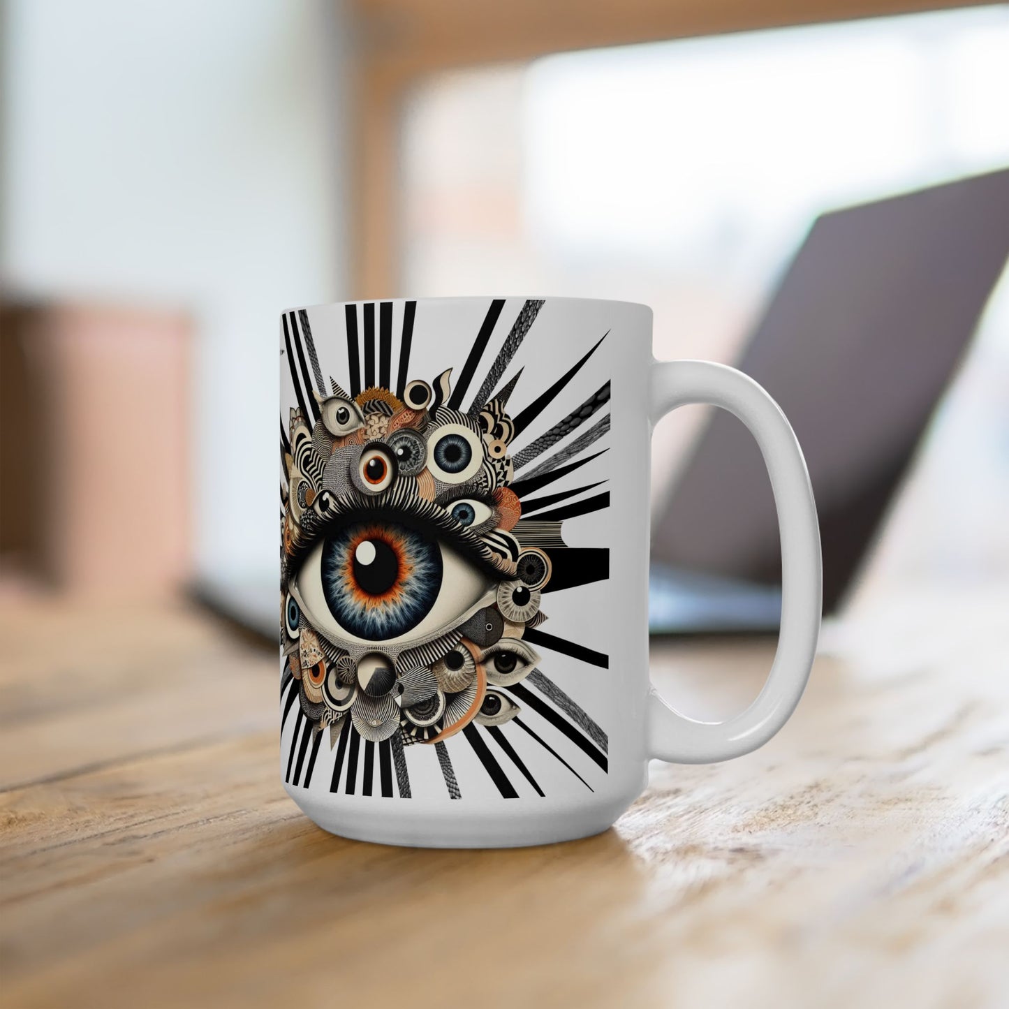 “Coffee First, Sarcasm Second, Evil Eye Always” – Morning mantra for open-plan survival. - White on White