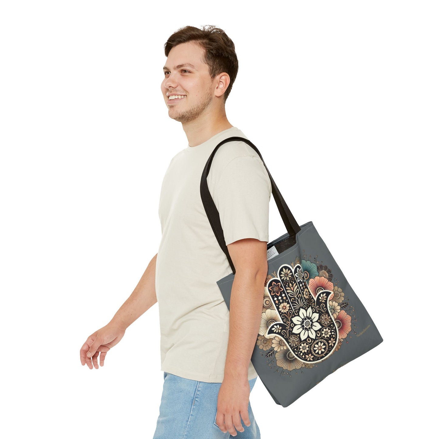 Boho Blossom Hamsa Tote