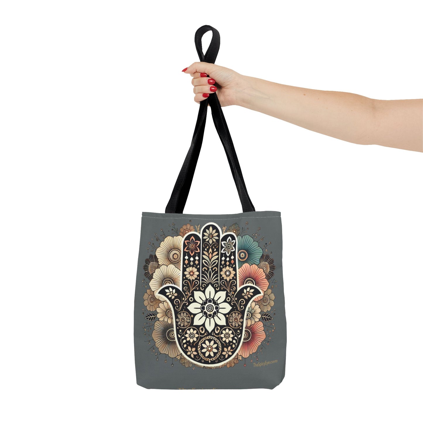Boho Blossom Hamsa Tote
