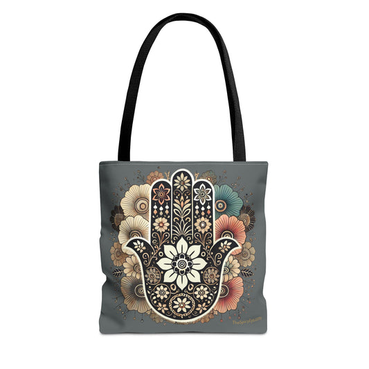 Boho Blossom Hamsa Tote